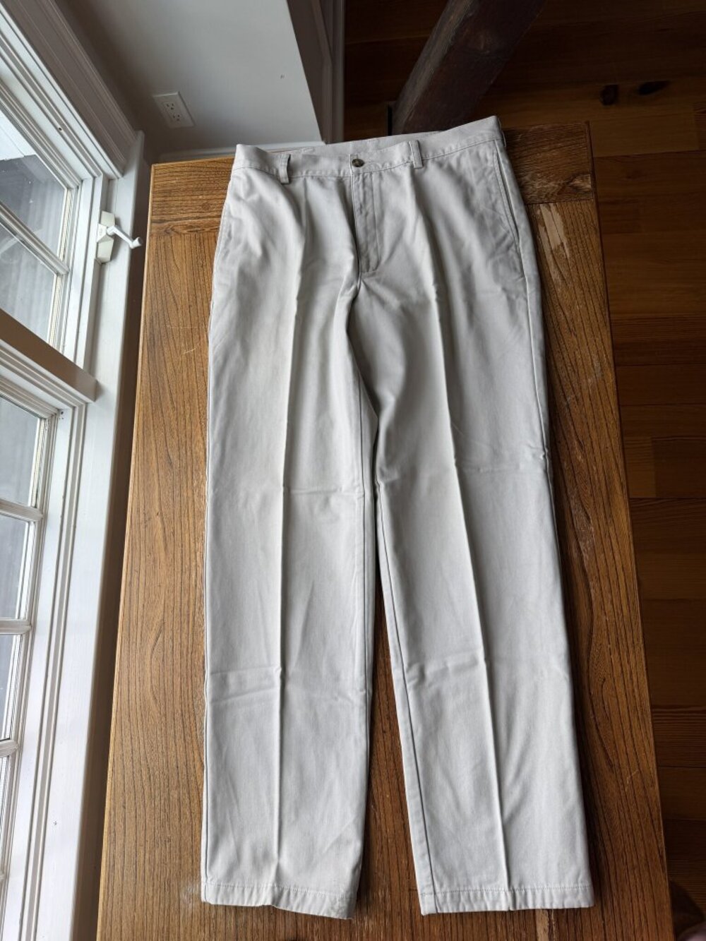 L.L.Bean Natural Fit Flannel Lined Khaki Pants Mens 34x34